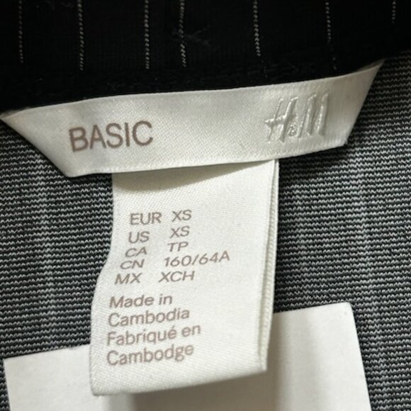 NWT Pinstripe Stretchy Bodycon Pencil Midi High Waist Skirt With Side Split - Picture 6 of 11